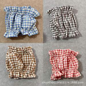 Cintas para la cabeza y collares para <span class=keywords><strong>perros</strong></span> coreanos transfronterizos, con diseño a cuadros, anti-suciedad y anti-ácaros, para cachorros y <span class=keywords><strong>perros</strong></span> adultos. - Product Image 3