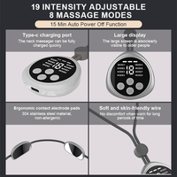 Appareil de massage du cou portable rechargeable, 8 modes, 19 niveaux d'intensité, 3 réglages de température, cordon de fixation, masseur de cou portable