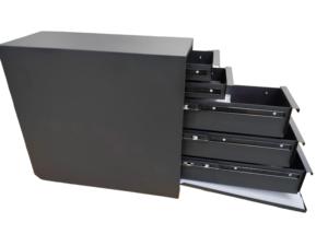 Matte Deep Black Lockable Vertical Multi-Drawer <b>Metal</b> Storage <b>Box</b>, Anti-Theft Cold Rolled Steel <b>Tool</b> Organizer for Pickup Truck - Product Image 1
