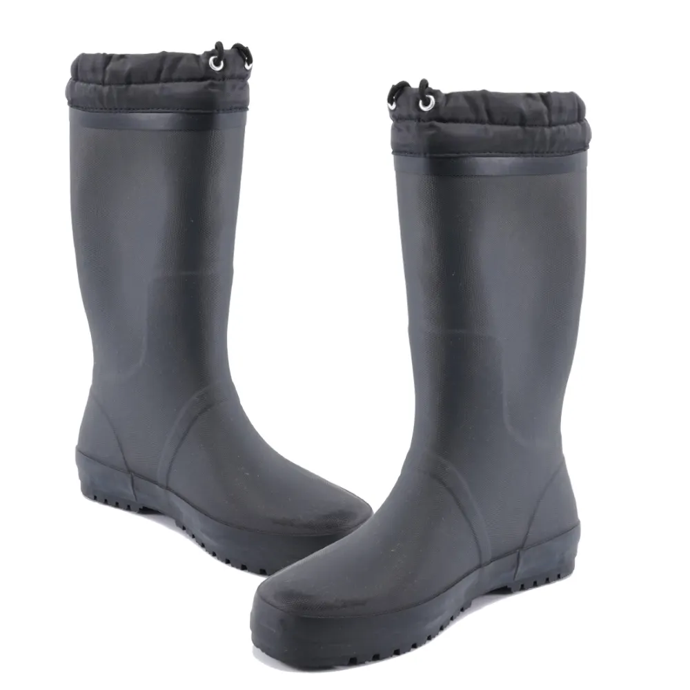 Oem Customized Black Classic Matte Lace Up Multi-layer Anti-shedding Warm Rain Boots Men Waterproof Winter Shoes