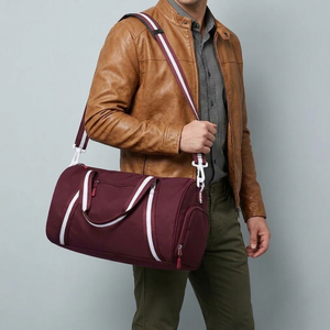 Sports Gym Canvas <b>Duffel</b> <b>Bag</b> Polyester Large Capacity <b>Waterproof</b> Zipper Closure Shoulder Strap Carry Handles for Sports Workout - Product Image 1