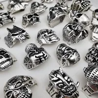 Bagues pour hommes en alliage de zinc, motif crâne squelette, style punk géométrique, collection 2026, idéales comme cadeau, à prix abordable