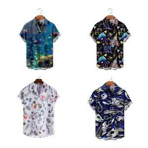 Summer Hawaiian Style Printed Men's Short-Sleeved Shirt Trendy Loose Large Size Beach Shirt For Men