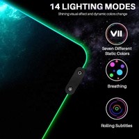 Tapis de souris de jeu Rgb Led, 9mm, Oem, en caoutchouc, pour Gamer