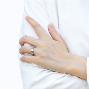 Venta al por mayor joyería fina Zirconia cúbica anillos de boda de compromiso promesa solitaria de moda para fiestas regalos hechos plata esterlina - Product Image 5