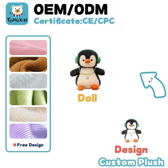 Kawaii Cotton Penguin Plush Toys Real-Life Stuffed Animal Doll With Pp Filling Eco-Friendly Cute Lifelike Baby Toys CPC ODM OEM