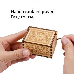 Custom <strong>Gifts</strong> Wooden Handicrafts Christmas Toy Music Box Christmas Decorations Moving Wooden Music Box Wood Music Box - Product Image 3