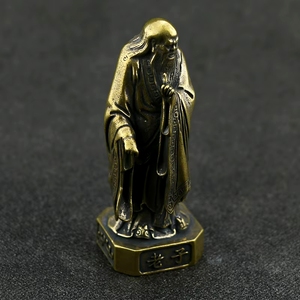 Statue de <span class=keywords><strong>Lao</strong></span> <span class=keywords><strong>Zi</strong></span> en cuivre pur CA 289 - Sculpture d'art moderne pour la décoration de la maison et cadeau - Product Image 1