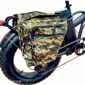 Sac, pochette Camouflage noir étanche pour vélo électrique, sacoche arrière de voyage