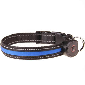 <span class=keywords><strong>Collar</strong></span> de Perro Rastreador de mascotas de nailon recargable, hebilla de bloqueo de seguridad reflectante, luces <span class=keywords><strong>LED</strong></span> antipérdida, etiqueta de aire suave para entrenamiento para todos - Product Image 1
