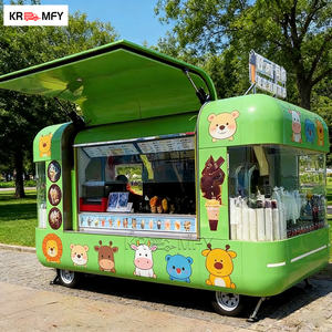 Chariot de restauration en acier inoxydable à coins arrondis résistant aux chocs avec système de suspension personnalisé pour la vente mobile de nourriture, snacks et frites - Product Image 4