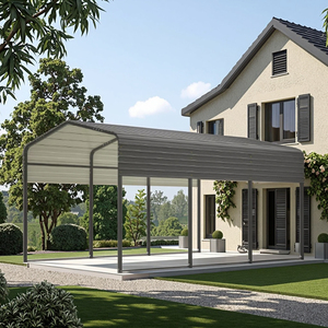 Tenda <span class=keywords><strong>per</strong></span> <span class=keywords><strong>Auto</strong></span> e Garage 11 X 19 Piedi, Stile Moderno, Carport e Capannone in Metallo con Legno Trattato a Pressione, Design Semplice - Product Image 2