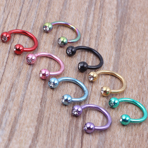 Thép không gỉ <span class=keywords><strong>C</strong></span> Hình dạng mũi vách ngăn xuyên <span class=keywords><strong>c</strong></span>ơ thể đồ trang sứ<span class=keywords><strong>c</strong></span> móng ngựa hình dạng tragus Tai sụn Vòng - Product Image 2