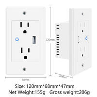 Enchufe de Pared Inteligente WiFi LangYeao Tuya 10A US con Dos Tomas y USB Tipo-C de Alta Calidad 240v Máx. Material de PC Inteligente para Voltaje