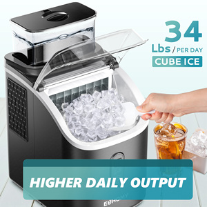 Euhomby เครื่องทำน้ำแข็งก้อนเคาน์เตอร์พร้อมถังเก็บน้ำภายนอกสำหรับบ้าน/ครัว/สำนักงาน/บาร์ - Product Image 2