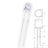3mm Diffused Flat Top Wide Angle Cool/Clear White LED 1.8V-3.4V Through Hole Package for Sales