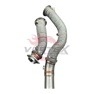 SS304ของกระแสน้ำวนไหลสูง downpipe สำหรับ M4 F80 M3 BMW S55 F82ไอเสียประสิทธิภาพ3.0T พร้อมการป้องกันความร้อนแบบบูรณาการ - Product Image 2