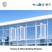 Fenêtre à battant moderne en aluminium pour bâtiments commerciaux, double vitrage Low-E, tailles personnalisées OEM/ODM