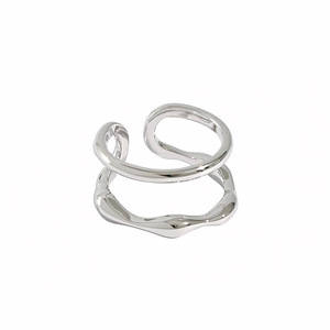 WMJA522 anelli a cerchio aperto anelli geometrici <span class=keywords><strong>in</strong></span> <span class=keywords><strong>argento</strong></span> Sterling doppia barra regolabile parallele per le donne - Product Image 2
