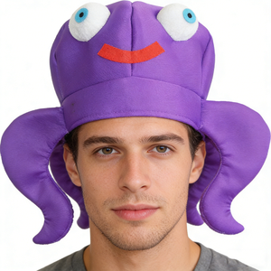 W862 Divertido Sombrero Morado de Calamar, <span class=keywords><strong>Pulpo</strong></span>, Pez Tinta <span class=keywords><strong>y</strong></span> Pez <span class=keywords><strong>Sepia</strong></span> para Fiesta - Product Image 1