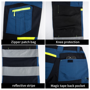 Pantaloni da trekking diretti in fabbrica con strisce riflettenti di sicurezza antistrappi da lavoro pantaloni da lavoro Multi-tasche da uomo - Product Image 2