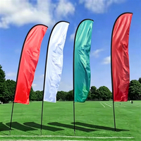 Drapeau publicitaire uni en forme de plume, bannière Swooper vierge, personnalisable avec logo, avec kit de base et de mât – Vente en gros