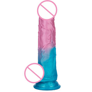 Weicher Blau+Rosa Umweltfreundlicher Silikon-Dildo Vibrator Teleskopisch Rotierend Schüttelnd Heizend Erwachsenen-Sexspielzeug Großartige Penis-Simulation - Product Image 4