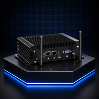 PC Mini Industri Tanpa Kipas Kustom OEM CPU i3 6167U 2 LAN 2 COM RAM DDR4 Komputer Desktop Tertanam untuk Kios TPC