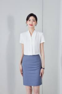Chemise d'été à manches courtes pour femme, idéale pour les caissières, les gestionnaires de restaurants, les employés de banque et les employés de bureau - Product Image 2