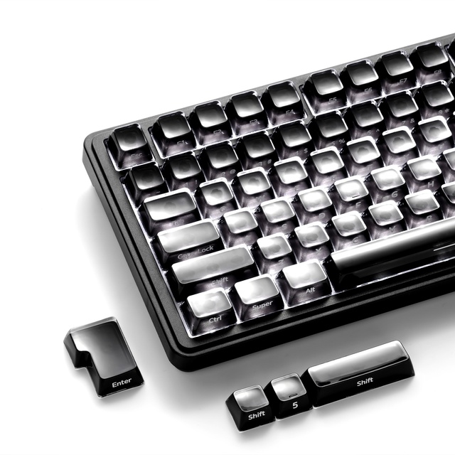 XVX Keycaps Smoke Crystal Jelly R2 Upgrade Side-Printed MDA Profile Gaming (122/78Key) PBT Mechanical Custom English