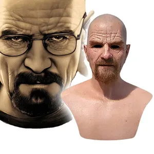 Máscara de Látex Clásica de <span class=keywords><strong>Breaking</strong></span> <span class=keywords><strong>Bad</strong></span>, Máscara de <span class=keywords><strong>Walter</strong></span> White, Máscara de Mr. White Heisenberg, Disfraz de Cosplay para Adultos de Halloween - Product Image 3