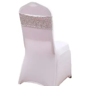 Прочные эластичные чехлы на стулья из спандекса с белыми блестками