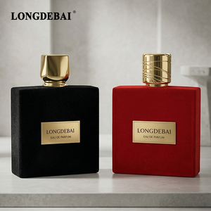 Botella de Perfume de Vidrio Vacía Personalizada, de Lujo, Roja, con Acabado de Terciopelo, 30ml 50ml 100ml, con Caja de Regalo - Product Image 3
