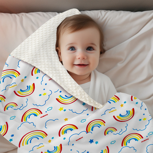 Babydecke mit Regenbogen-Druck, Neutrale Kinderzimmerdecke, Weiche Sensorische Beruhigungsdecke, Kleinkind-Pucktuch, GRS OEKO TEX Fabrik - Product Image 4