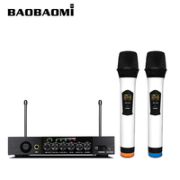 BAOBAOMI Dual Channel UHF Nirkabel untuk Mikrofon Reverb Karaoke Profesional Genggam M6-1 Multi-Plug untuk Android TV