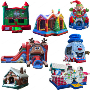 Maison gonflable de rebond d'équipement de location de partie de PVC avec le château sautant de Noël d'homme de pain d'épice combiné de toboggan d'eau pour des enfants - Product Image 1