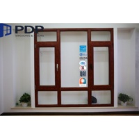 Ventana Abatible Horizontal de Aluminio y Madera de Alta Gama, Ecológica, de 88 mm, con Vidrio Templado para Uso Exterior, PDP OEM