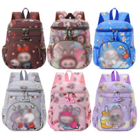 NOUVEAU Sac à dos de dessin animé de 12 pouces pour enfants de maternelle, sac à dos rond Labubu à ouverture facile, Mochila