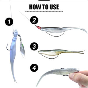 Hunthouse — <span class=keywords><strong>leurre</strong></span> méné flottant <span class=keywords><strong>souple</strong></span> phosphorescent de type jerkbait, appât artificiel robuste avec queue fendue, idéal pour la pêche au bar, au brochet ou à la sandre, 10x - Product Image 6