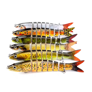Leurre <span class=keywords><strong>nageur</strong></span> artificiel imprimé 13cm 19g en ABS multi-articulé à 8 sections avec hameçons pour eau salée, pour la pêche au bar, au brochet, au marlin, à la truite en lac, rivière, ruisseau - Product Image 6