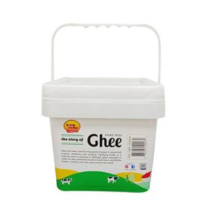 دلو تخزين الطعام البلاستيكي من مادة PP المخصصة ، دلو تخزين الطعام البلاستيكي الأبيض 10 لتر مربع ، دلاء من الدرجة الغذائية مع أغطية - Product Image 2