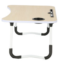 Table pliante portable d'extérieur en bois moderne Kejie avec porte-gobelet pour repas et travail sur ordinateur