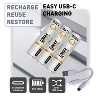 Batería Recargable de Iones de Litio AAA de 1.5V, Carga Rápida Tipo-C de 800mAh, Mayor Duración para Juguetes y Controles Remotos, Distribuidor