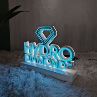 Bureau Kexian en acrylique personnalisé avec lettres Logo de l'entreprise Nom de la boutique Support de table avec logo Enseigne de table d'affaires Dessus de table avec affichage à LED Nom de marque