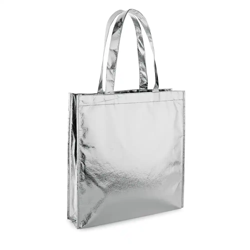 Wieder verwendbares Nähen Gold Silber Vliesstoff Trage tasche Shopping Reflective Pp Vliesstoff Verpackungs tasche