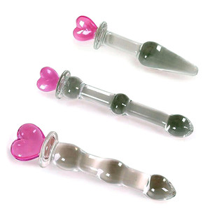 2024 New Style Transparenter <span class=keywords><strong>Glas</strong></span> <span class=keywords><strong>dildo</strong></span> Anal Butt Plug Günstige Kristallglas Herz dildos für Frauen - Product Image 1