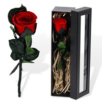 UKIQUEEN Vente en gros de roses éternelles faites à la main, cadeaux pour la Saint-Valentin, roses conservées à longue tige dans des boîtes cadeaux
