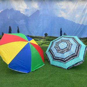 Beach Umbrella 2M Polyester Aluminum Frame Outdoor <b>Sun</b> <b>Shade</b> Colorful Pattern Customizable Advertising Print - Product Image 4