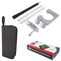 Vente en gros de coffrets cadeaux de golf durables, portables et en aluminium, kit de jeu de putter de golf pour droitier, pratique au bureau en intérieur