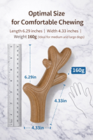 Jouet à mâcher pour chien en nylon en forme de bois de cerf, résistant aux morsures, sûr pour les gencives, jouet de nettoyage dentaire pour mâcheurs vigoureux, usage quotidien